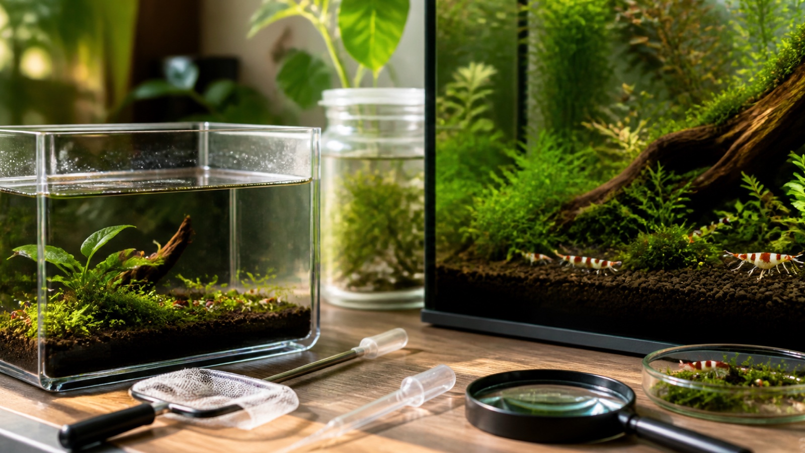 Aquariumplanten quarantaine voor garnalen