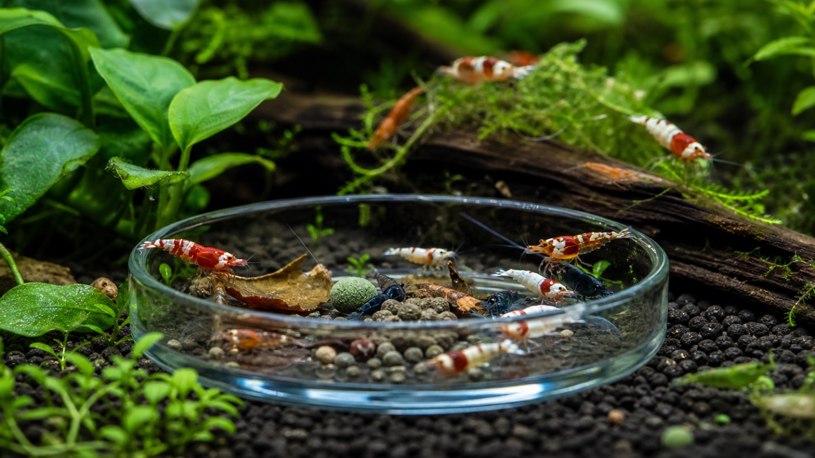 Elegir comida para gambas