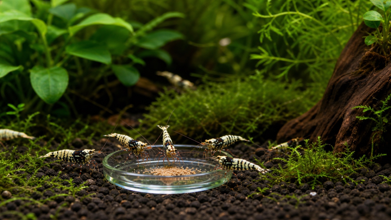 Alimentar Caridina sin contaminar