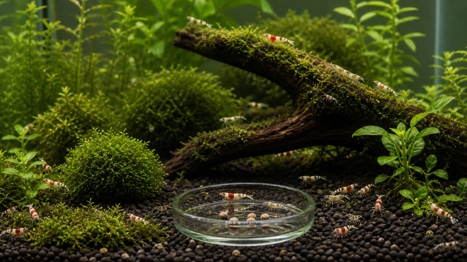 Feeding shrimp in the first month