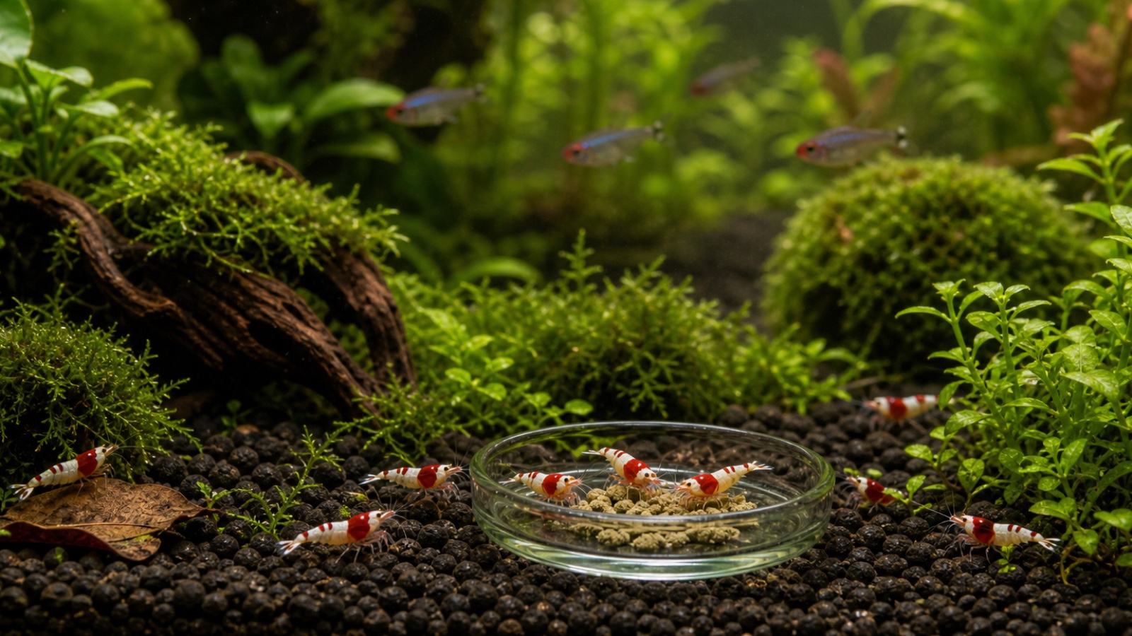 Alimentar en acuario comunitario
