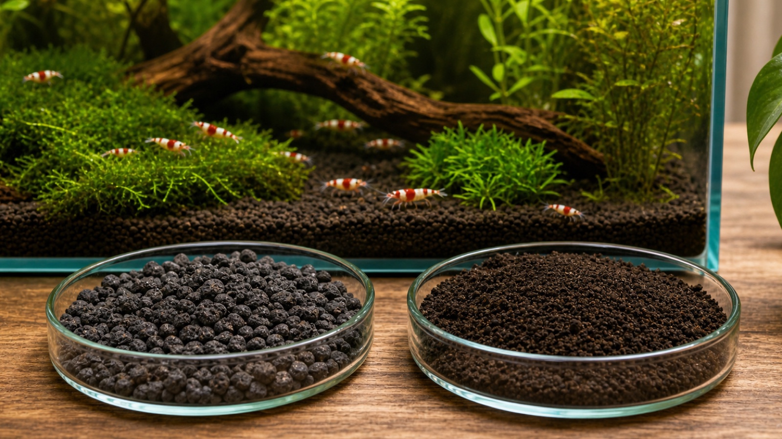 Inert substrate or active soil for shrimp?