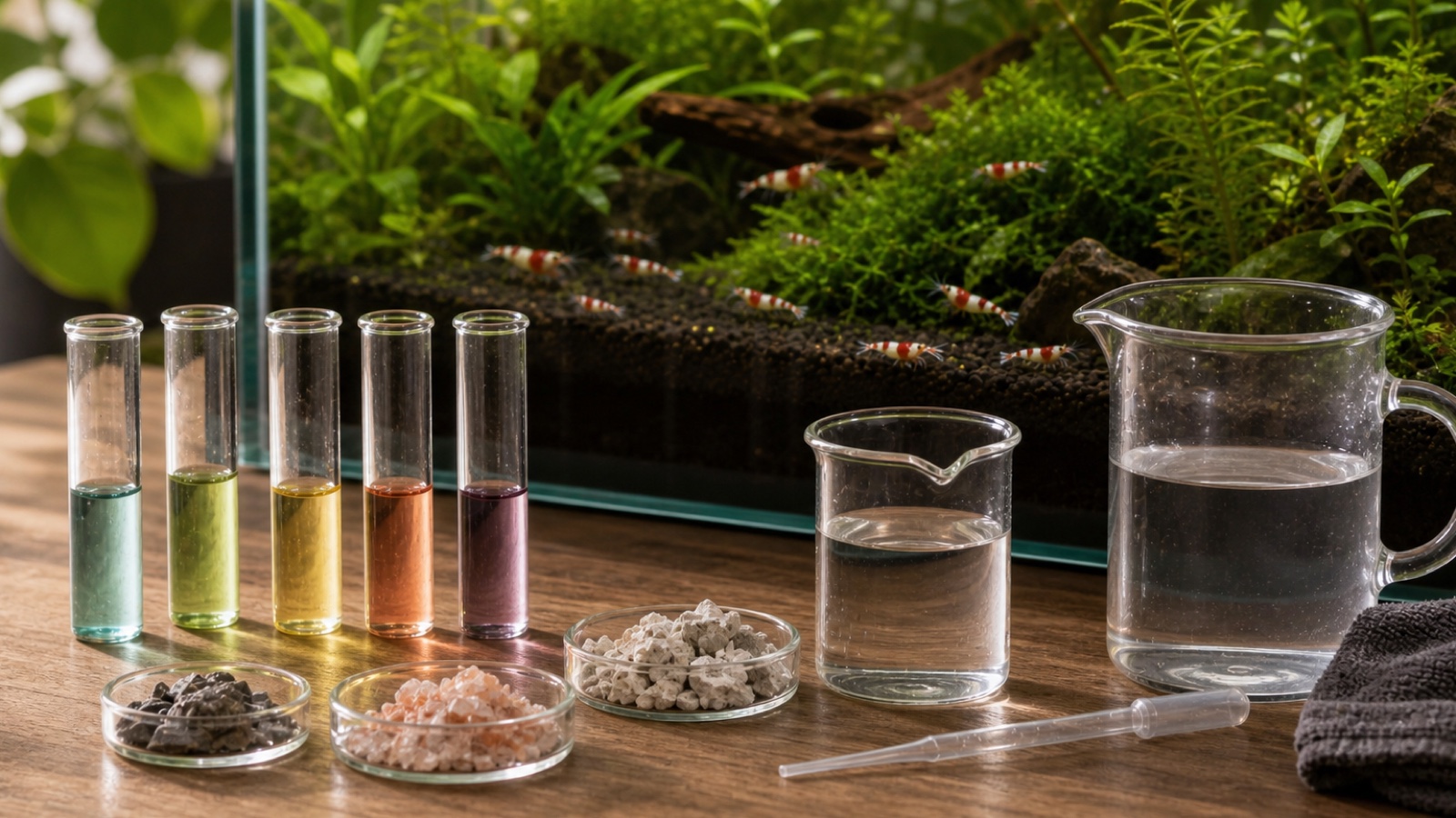 Testing tap water for shrimp