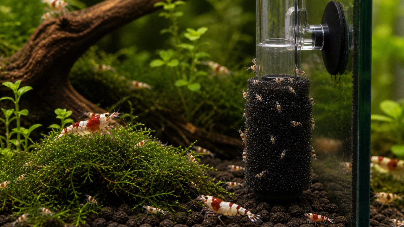 Prefilter sponge for shrimplets
