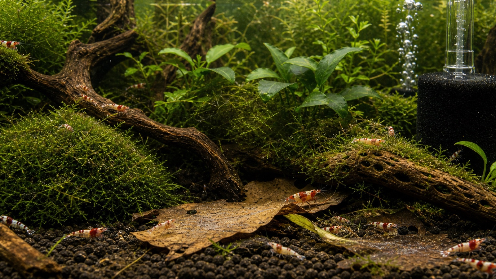 Signs of a mature shrimp tank