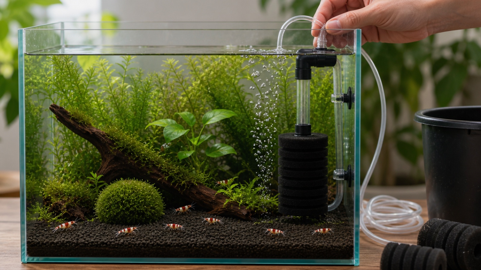 How to install a sponge filter for shrimp